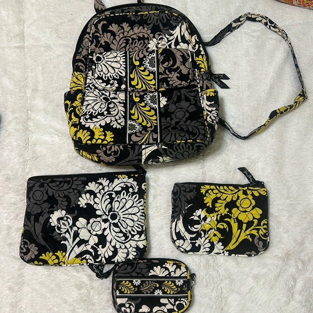 Baroque design Vera Bradley backpack with accessories